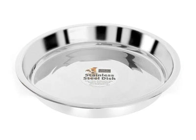 Sharples 'N' Grant Stainless Steel Flat Puppy Pans Feeding Bowl